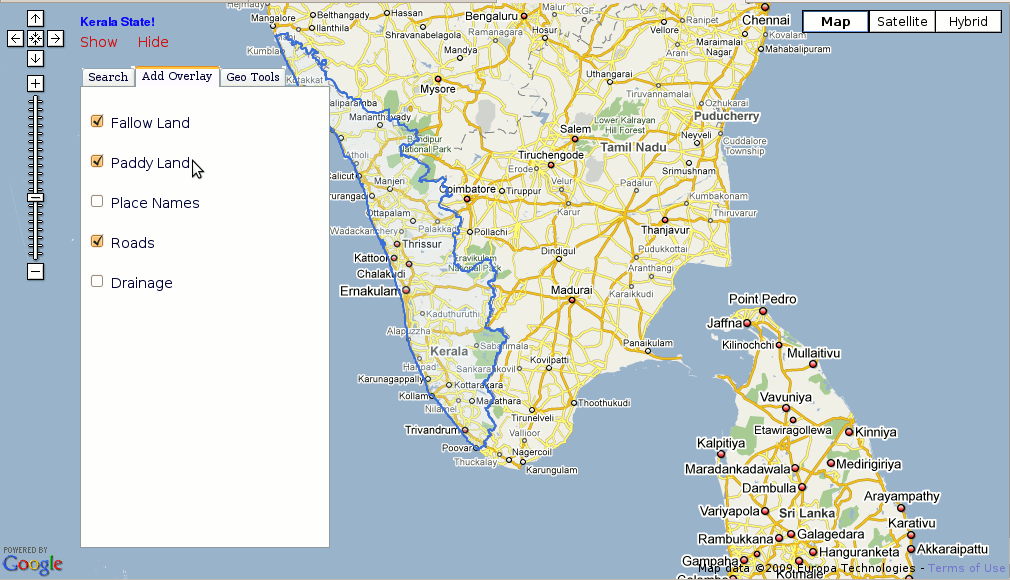 Overlay map interface